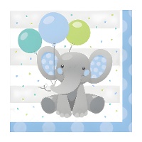 Serviettes Elephant Baby de 16,5 x 16,5 cm - 16 unités