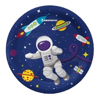 Assiettes de collection Astronaute de 18 cm - 8 unités