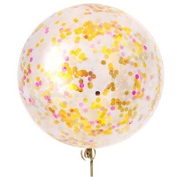 Ballon géant en latex avec confettis métallisés de 90 cm - 1 unité