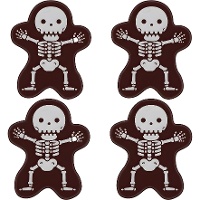 Figurines en chocolat noir de squelette Halloween - 72 unités