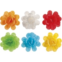 Galettes de roses de couleurs assorties de 7 cm - 6 unités