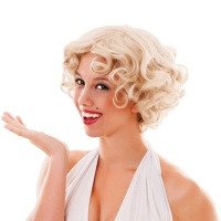 Perruque courte bouclée blonde