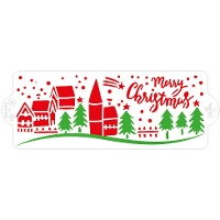 Pochoir paysage de Noël 10 x 28 cm - Décorer