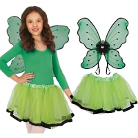 Ensemble papillon vert avec ailes et tutu