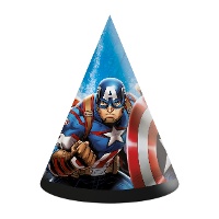 Chapeaux de fête Avengers Captain America - lot de 6
