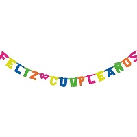 Guirlande articulée « Feliz Cumpleaños » multicolore - 2,00 m
