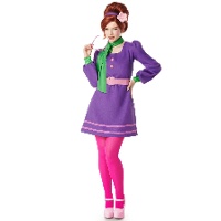 Déguisement violet des années 70 pour femme