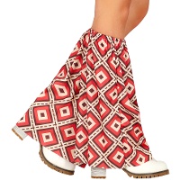 Couvre-bottes hippie des années 70 à motifs géométriques
