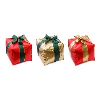 Ballon cadeau de Noël de 34 x 36 cm - Partydeco - 3 unités