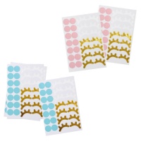 Autocollants décoratifs yeux endormis colorés - 4 feuilles