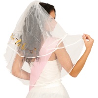 Voile de mariée avec inscription 