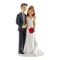 Figurine pour gâteau de mariage de couple tenant par la main de 18 cm
