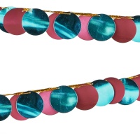 Guirlande de cercles métalliques aux couleurs froides de 2,2 m