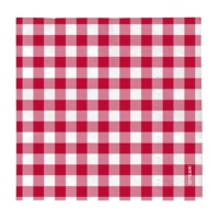 Serviettes à carreaux rouges et blancs de 16,5 cm, 20 unités