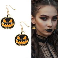 Boucles d'oreilles citrouilles noires - 1 paire