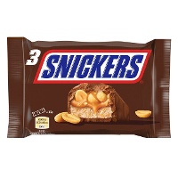 Snickers de chocolat au lait avec des cacahuètes de 50 gr - 3 unités