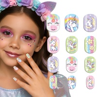 Ongles postiches Licorne pour enfants - lot de 12