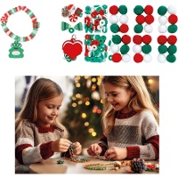 Boîte de perles pour bracelets de Noël - 164 unités