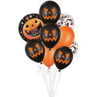 Bouquet de Joyeux Halloween avec citrouille - 9 unités