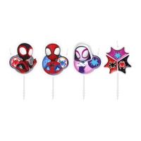 Bougie de Spidey de 4 cm - 4 unités