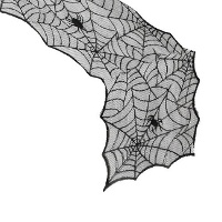 Chemin de table de 46 cm avec toile d'araignée et chauves-souris - 1,80 m