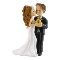 Figurine pour gâteau de mariage de couple avec coupe de 16 cm