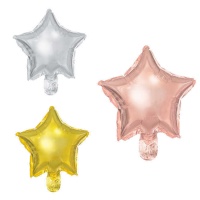 Ballon étoile coloré de 19 cm - PartyDeco - 25 unités