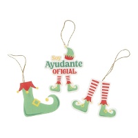 Pendentifs d'elfe assistant de Noël en feutre - 3 unités