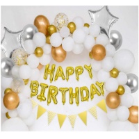 Kit de ballons combinés or-argent - Monkey Business - 46 unités