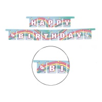 Guirlande Bon Anniversaire Unicorn Magic - 3 m
