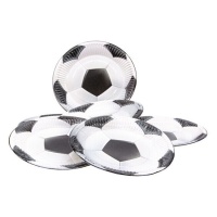 Assiettes à motif de ballon de football de 18 cm - 6 unités