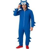 Costume de hérisson bleu de jeu vidéo pour homme