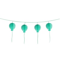 Guirlande de ballons en nid d'abeille turquoise de 1,80 m
