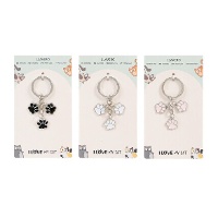 Porte-clés empreinte de chat - 1 unité