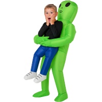 Déguisement d'enfant porté par un alien gonflable