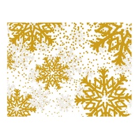 Boîte pour confiseries à flocons dorés de 18 x 13,5 x 7,5 cm