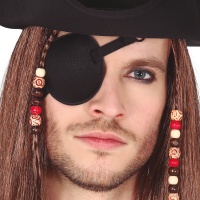 Cache-oeil de pirate en tissu noir