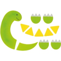 Décoration en sucre 2D pour gâteau Dinosaure - 11 pièces