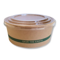 Conteneur biodegradable de 0,75 L avec couvercle pour Poke - 4 unités