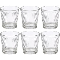 Verre 280 ml à stries verticales - lot de 6