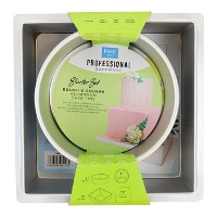 Moules ronds et carrés en aluminium de 20,3 et 25,4 cm x hauteur 10,2 cm - PME - 2 unités