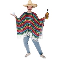 Poncho mexicain multicolore pour adulte