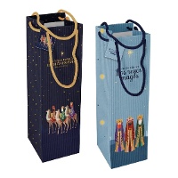 Sac à vin de 33 x 12 x 10 cm Majestés les Rois Mages - 1 unité