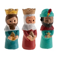 Figurines Rois Mages pour galette des Rois en résine, 3 à 3,25 cm - Dekora - 100 unités