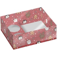 Boîte de 26 x 20 x 9 cm pour cupcakes et douceurs de Noël - 2 unités