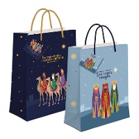 Sac cadeau de 23 x 18 x 10 cm des Rois Mages majestueux - 1 unité