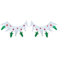 Faux cils blancs avec sapin de Noël