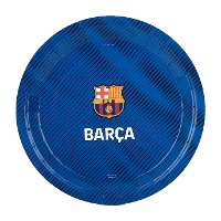 Assiettes FC Barcelona bleues 23 cm - pack de 8