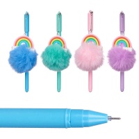 Stylo arc-en-ciel avec pompon - 1 unité