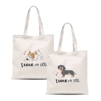 Sac en tissu avec motif de chien I love my dog - 1 unité